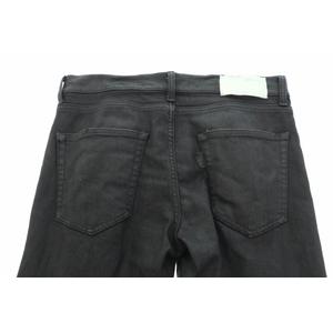 オフホワイト OFF WHITE WAX BLACK DENIM DISTRESSED SLIM JEANS