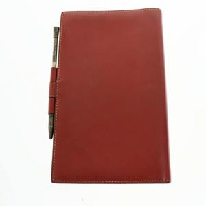 エルメス HERMES 2001 アジェンダ ヴィジョン2 □E刻印 ペン 手帳カバー 赤 レッド ブランド古着ベクトル 中古 ☆AA★●▲ 250312 メンズ