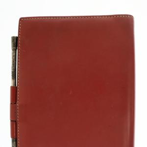 エルメス HERMES 2001 アジェンダ ヴィジョン2 □E刻印 ペン 手帳カバー 赤 レッド ブランド古着ベクトル 中古 ☆AA★●▲ 250312 メンズ