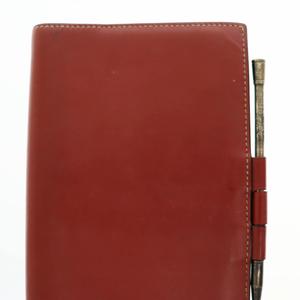 エルメス HERMES 2001 アジェンダ ヴィジョン2 □E刻印 ペン 手帳カバー 赤 レッド ブランド古着ベクトル 中古 ☆AA★●▲ 250312 メンズ
