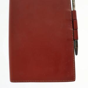 エルメス HERMES 2001 アジェンダ ヴィジョン2 □E刻印 ペン 手帳カバー 赤 レッド ブランド古着ベクトル 中古 ☆AA★●▲ 250312 メンズ