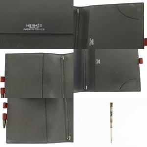 エルメス HERMES 2001 アジェンダ ヴィジョン2 □E刻印 ペン 手帳カバー 赤 レッド ブランド古着ベクトル 中古 ☆AA★●▲ 250312 メンズ