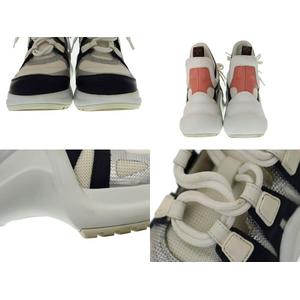 ルイヴィトン LOUIS VUITTON LV アークライト ライン 厚底 スニーカー 39 白 紺 ホワイト ネイビー ブランド古着ベクトル 中古☆AA★●▲■250220 レディース