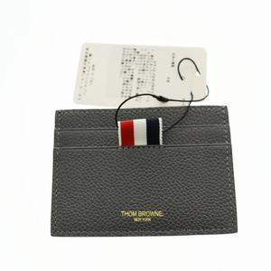 トムブラウン THOM BROWNE SINGLE CARD HOLDER PEBBLE GRAIN LEATHER Dark Grey シングル カード ホルダー MAW020L-00198 グレー ブランド古着ベクトル 中古 ☆AA★●▲■ 250425  メンズ