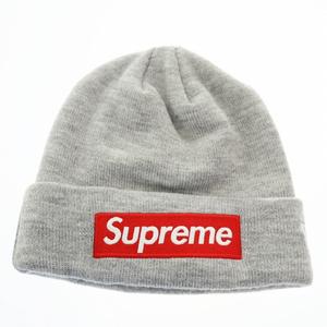 シュプリーム SUPREME × NEW ERA ニューエラ 18AW Box Logo Beanie ボックス ロゴ ビーニー ニット帽 グレー ブランド古着ベクトル 中古☆AA★▲250508 メンズ