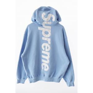 シュプリーム SUPREME 24AW Satin Applique Hooded Sweatshirt ロゴ アップリケ パーカー M ライトブルー ブランド古着ベクトル 中古☆AA★250513 メンズ
