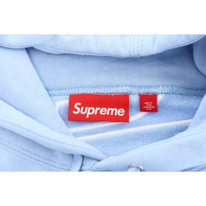 シュプリーム SUPREME 24AW Satin Applique Hooded Sweatshirt ロゴ アップリケ パーカー M ライトブルー ブランド古着ベクトル 中古☆AA★250513 メンズ