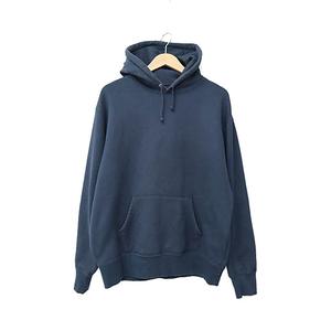 シュプリーム SUPREME 23AW Satin Applique Hooded Sweatshirt サテン アップリケ ロゴ フーデッド スウェット シャツ プルオーバー パーカー M 紺 ネイビー ブランド古着ベクトル 中古☆AA★250518 メンズ