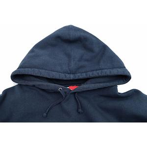 シュプリーム SUPREME 23AW Satin Applique Hooded Sweatshirt サテン アップリケ ロゴ フーデッド スウェット シャツ プルオーバー パーカー M 紺 ネイビー ブランド古着ベクトル 中古☆AA★250518 メンズ