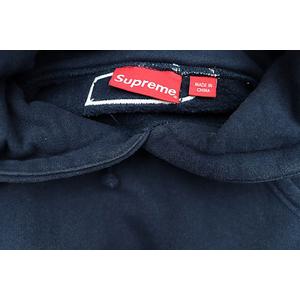 シュプリーム SUPREME 23AW Satin Applique Hooded Sweatshirt サテン アップリケ ロゴ フーデッド スウェット シャツ プルオーバー パーカー M 紺 ネイビー ブランド古着ベクトル 中古☆AA★250518 メンズ