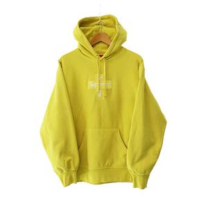 シュプリーム SUPREME 20AW Cross Box Logo Hooded Sweatshirt クロス ボックス ロゴ 刺繍 フーデッド スウェット シャツ プルオーバー パーカー M 黄 イエロー ブランド古着ベクトル 中古☆AA★250529 メンズ