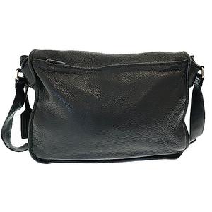 プラダ PRADA DEERSKIN shoulder bag ディアスキン レザー ショルダー メッセンジャー バッグ 黒 ブラック ブランド古着ベクトル 中古☆AA★●▲250815 メンズ