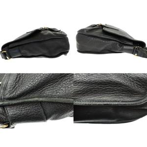 プラダ PRADA DEERSKIN shoulder bag ディアスキン レザー ショルダー メッセンジャー バッグ 黒 ブラック ブランド古着ベクトル 中古☆AA★●▲250815 メンズ