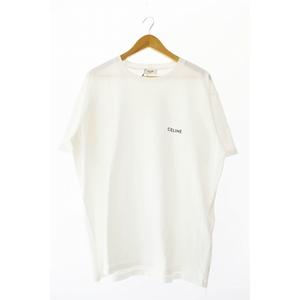 セリーヌ CELINE スクリーンプリント ドロップショルダー コットンジャージー ロゴ ルーズ 半袖Tシャツ 2X43C671Q M 白 ホワイト ブランド古着ベクトル 中古 ☆AA★■ 250907 メンズ