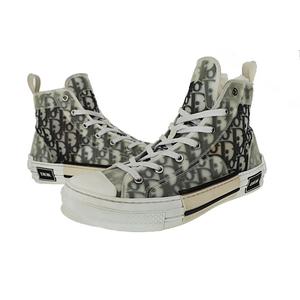 ディオール Dior B23 オブリーク ハイトップ ハイカット スニーカー 3SH118Y 43 白 紺 ホワイト ネイビー ブランド古着ベクトル 中古☆AA★▲■250924 メンズ