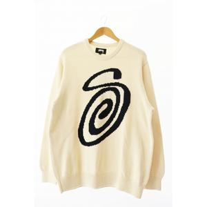 ステューシー STUSSY 22AW Curly S Sweater カーリー セーター 117073 L ベージュ ブランド古着ベクトル 中古 ☆AA★ 250917 メンズ