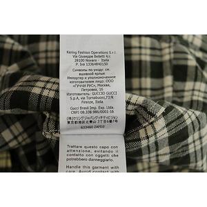 グッチ GUCCI 20AW キャットパッチ 刺繍 チェック柄 コットン 長袖 シャツ 633460 ZAFD3 15+ 緑 白 グリーン ホワイト ブランド古着ベクトル 中古☆AA★250924 メンズ