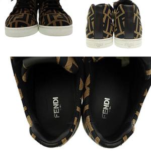 フェンディ FENDI ズッカ柄 FF ロゴ キャンバス レザー ローカット