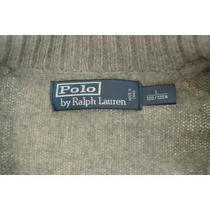 ラルフローレン RALPH LAUREN ビッグポニー ジップアップ ニット カーディガン L グレー ブランド古着ベクトル 中古 250923 メンズ