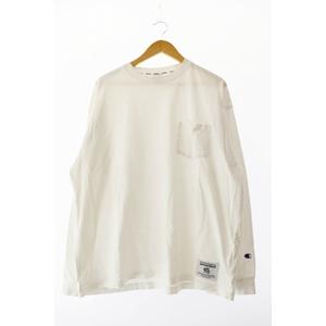 チャンピオン CHAMPION × RHC Ron Herman ロンハーマン L/S Pocket Tee White ポケット 長袖Tシャツ C8-U417 M 白 ホワイト ブランド古着ベクトル 中古 ● 251004 メンズ