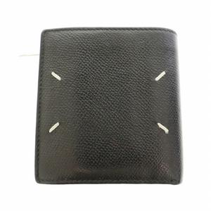 メゾンマルジェラ Maison Margiela スモール フリップフラップ レザー ウォレット 二つ折り財布 黒 ブラック ブランド古着ベクトル 中古●▲251007 メンズ レディース