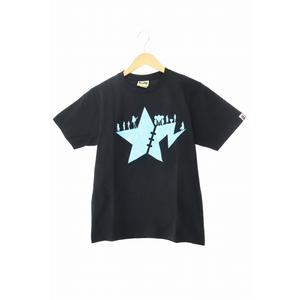 アベイシングエイプ A BATHING APE ×ONEPIECE ワンピース BAPE CAMO STA silhouette Tee プリント ベイプ カモ スタ シルエット 半袖 Tシャツ S 黒 ブラック ブランド古着ベクトル 中古260220 メンズ