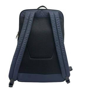 ポールスミス PAUL SMITH マルチストライプ レザー ナイロン バックパック リュック 紺 黒 ネイビー ブラック ブランド古着ベクトル 中古●▲260221 メンズ