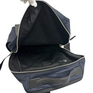 ポールスミス PAUL SMITH マルチストライプ レザー ナイロン バックパック リュック 紺 黒 ネイビー ブラック ブランド古着ベクトル 中古●▲260221 メンズ