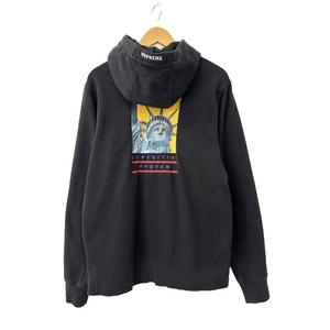 シュプリーム SUPREME ×THE NORTH FACE ノースフェイス 19AW Statue Of Liberty Hooded Sweatshirt スタチューオブリバティ 自由の女神 プリント フーデッド プルオーバー パーカー NT61906I S 黒ブラック ブランド古着ベクトル 中古☆AA★260424 メンズ