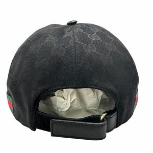 グッチ GUCCI GG ロゴ キャンバス ベースボール キャップ 帽子 200035 KQWBG L 59cm 黒ブラック ブランド古着ベクトル 中古▲■260608 メンズ