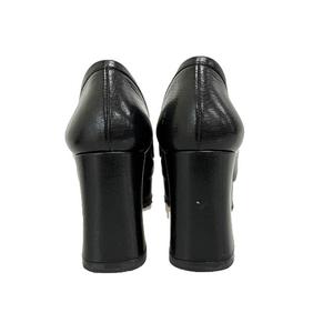 グッチ GUCCI 19SS ホースビット レザー チャンキー ヒール ローファー パンプス 572228 36 黒ブラック ブランド古着ベクトル 中古●▲260708 レディース