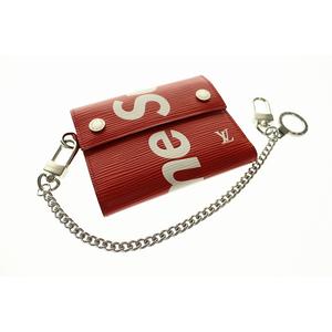 ルイヴィトン LOUIS VUITTON Supreme シュプリーム 17AW コラボ M67755 エピ チェーンウォレット 三つ折り 財布 赤 Red【ブランド古着ベクトル】【中古】211007☆AA★ メンズ