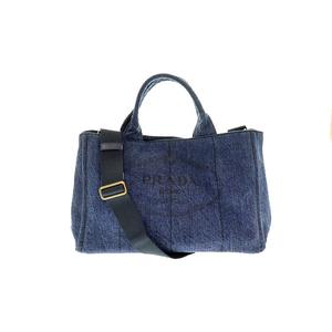プラダ PRADA 2WAY デニム カナパ CANAPA 1BG642 トートバッグ M【ブランド古着ベクトル】【中古】221122 レディース