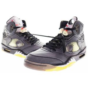 ナイキ NIKE × OFF-WHITE AIR JORDAN 5 RETRO SP BLACK 29cm CT8480 