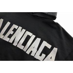 バレンシアガ BALENCIAGA NEW TAPE TYPE HOODIE BLACK SIZE 1 739024