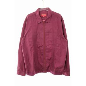 シュプリーム SUPREME 18AW PIN TUCK ZIP UP SHIRT L ピン タック ジップ アップ シャツ パープル 【ブランド古着ベクトル】【中古】☆AA★250511 メンズ