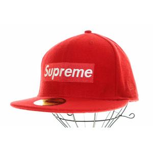 シュプリーム SUPREME × NEW ERA 10AW WOOLRICH BOX LOGO CAP RED ニューエラ ボックス ロゴ キャップ レッド 赤 【ブランド古着ベクトル】【中古】☆AA★▲ 250516 メンズ