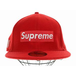 シュプリーム SUPREME × NEW ERA 10AW WOOLRICH BOX LOGO CAP RED ニューエラ ボックス ロゴ キャップ レッド 赤 【ブランド古着ベクトル】【中古】☆AA★▲ 250516 メンズ