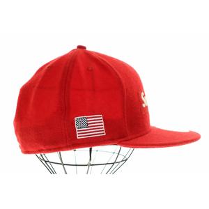 シュプリーム SUPREME × NEW ERA 10AW WOOLRICH BOX LOGO CAP RED ニューエラ ボックス ロゴ キャップ レッド 赤 【ブランド古着ベクトル】【中古】☆AA★▲ 250516 メンズ