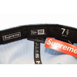 シュプリーム SUPREME × NEWERA 18SS MONOGRAM BOX LOGO BLUE 7 3/8 58.7cm ニューエラ モノグラム ボックス ロゴ キャップ 帽子 ライトブルー 【ブランド古着ベクトル】【中古】☆AA★▲■250510 メンズ