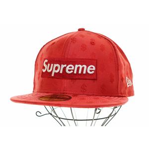 シュプリーム SUPREME × NEW ERA 18SS MONOGRAM BOX LOGO RED ニューエラ 総柄 ボックス ロゴ キャップ レッド 赤 帽子 【ブランド古着ベクトル】【中古】☆AA★▲ 250517 メンズ