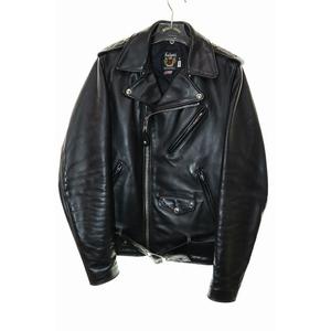 ショット SCHOTT 613UST VINTAGE ONESTAR LONG SIZE 34 7164 ダブルライダースジャケット ワンスター レザー 牛革 ブラック 【ブランド古着ベクトル】【中古】250604 メンズ