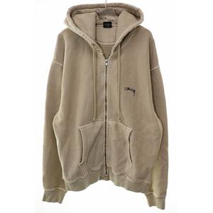 ステューシー STUSSY フーデッド ジップアップ パーカー フーディ ロゴ ベージュ XL 【ブランド古着ベクトル】【中古】250922 メンズ