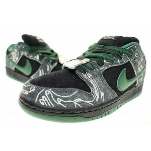 ナイキ NIKE × THERE SKATEBOARDS SB DUNK LOW QS BLACK GORGE GREEN 24cm HF7743-001 ゼア スケートボード ダンク ロー ゴージ グリーン 【ブランド古着ベクトル】【中古】●▲■251104 レディース