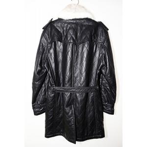 バーバリー BURBERRY BLACK LABEL ラムレザー コート L BMA19-310-09 ファー ジャケット 革 ブラック 【ブランド古着ベクトル】【中古】●260112 メンズ