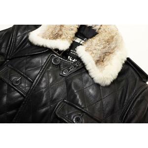 バーバリー BURBERRY BLACK LABEL ラムレザー コート L BMA19-310-09 ファー ジャケット 革 ブラック 【ブランド古着ベクトル】【中古】●260112 メンズ