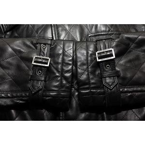 バーバリー BURBERRY BLACK LABEL ラムレザー コート L BMA19-310-09 ファー ジャケット 革 ブラック 【ブランド古着ベクトル】【中古】●260112 メンズ