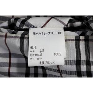 バーバリー BURBERRY BLACK LABEL ラムレザー コート L BMA19-310-09 ファー ジャケット 革 ブラック 【ブランド古着ベクトル】【中古】●260112 メンズ