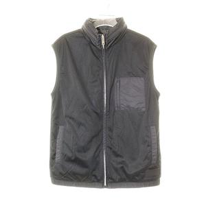 プラダ PRADA メッシュ ベスト ラバータグ ライニング フード Sサイズ ブラック 黒 【ブランド古着ベクトル】【中古】☆AA★260418 メンズ