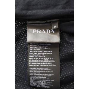 プラダ PRADA メッシュ ベスト ラバータグ ライニング フード Sサイズ ブラック 黒 【ブランド古着ベクトル】【中古】☆AA★260418 メンズ